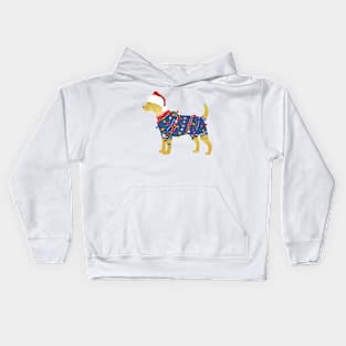 Golden Retriever Ugly Christmas Sweater Kids Hoodie